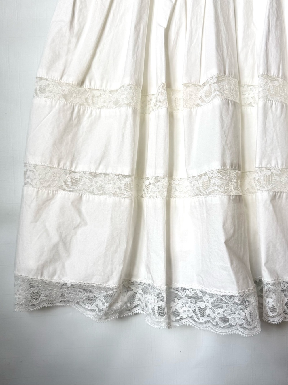 LoveShackFancy Zima Dress Optic White Cotton Lace Bow Mini Sundress, Romantic - Picture 9 of 11